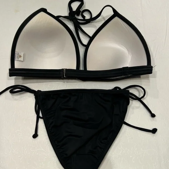 SOLD/Victoria’s Secret Black & Green Sequin Bikini - Picture 2 of 2